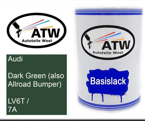 Audi, Dark Green (also Allroad Bumper), LV6T / 7A: 500ml Lackdose, von ATW Autoteile West.